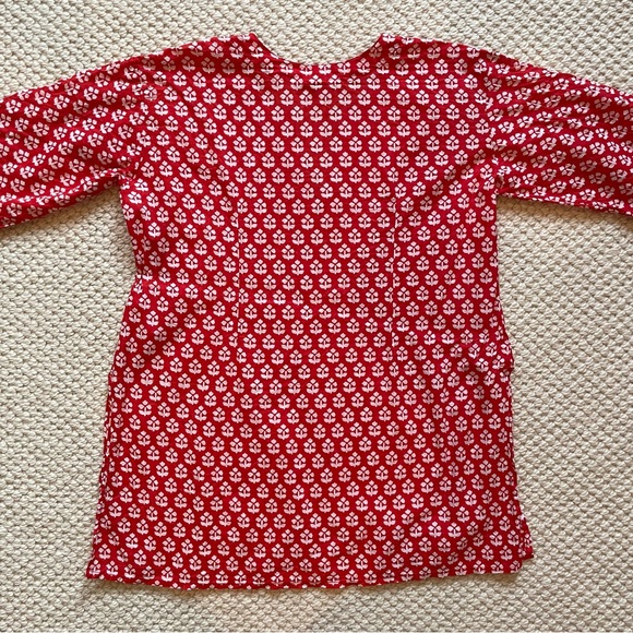 Red & white cotton tunic - Picture 6 of 10